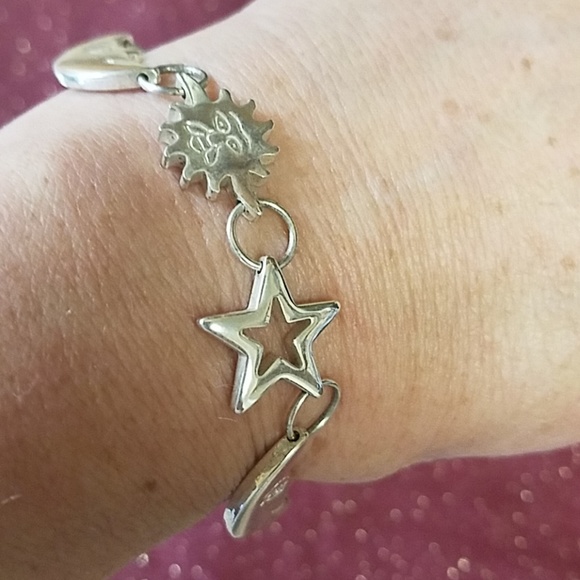 Taxco Silver Sun and Moon Bracelet - Picture 5 of 5